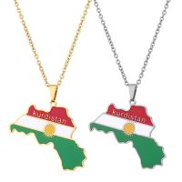 【DT】hot！ F19D Dripping Kurdistan Map Necklace Pendant Clavicle Chain Kurdish Ethnic Adjustable Hip Hop