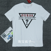 GUESS เสื้อยืดแขนสั้นทรงสามเหลี่ยม,คลาสสิกคอตตอน100% สำหรับผู้ชายใส่กลางแจ้งใส่สบาย X93P07R0RD4