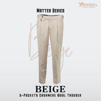 กางเกงขายาวผ้าวูล [Desires-Beige] 5-pockets with sides adjuster