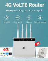 4G VoLTE Wireless Router เราเตอร์ใส่ชิม โทรเข้า-รับสาย-อินเตอร์เน็ต ,4 Antenna RJ11 Indoor Voice VoLTE 2.4G Wireless Home