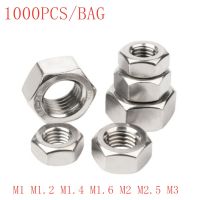 1000PCS A2 304 Stainless Steel Hex Hexagon Nut for M1 M1.2 M1.4 M1.6 M2 M2.5 M3 Screw Bolt