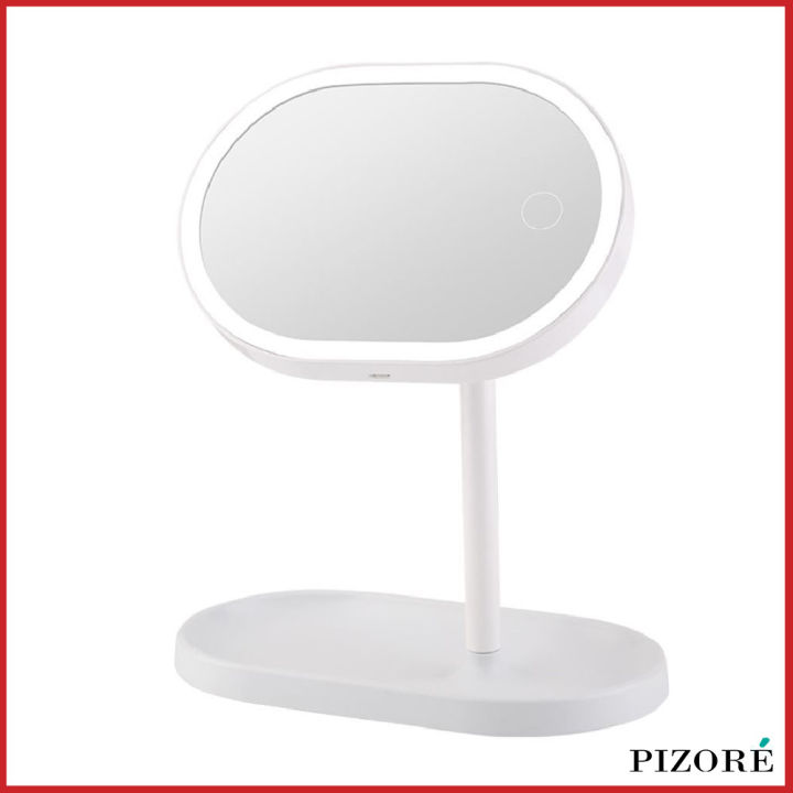 PIZORE | Elliptical Rechargeable Lighted Makeup vanity Mirror with ...