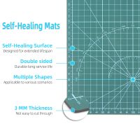 QJH A1/A2/A3/A4 PVC Self-Healing Cutting Mat Double-Sided Green Cutting Mat Metric Printed Grid Line Leather Craft Cutting Mat