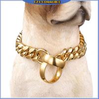 Metal Stainless Steel Gold Chain Dog Collar Heavy Duty Link Slip Pet Dog Chain Collar
