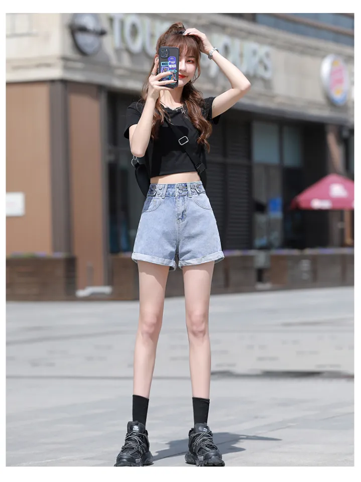 Tall black hot sale denim shorts