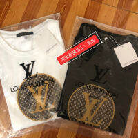 เสื้อยืดผ้าฝ้าย LV สำหรับผู้หญิงและแขนสั้นสำหรับผู้ชายแบรนด์หรูฤดูใบไม้ผลิ/ฤดูร้อน2022ฤดูร้อน