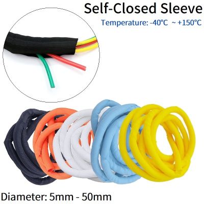 1/5M Self Closing PET Expandable Braided Sleeve Self-Closed Flexible Insulated Hose Pipe Protect Auto Cable Sock Tube Wire Wrap Electrical Circuitry P