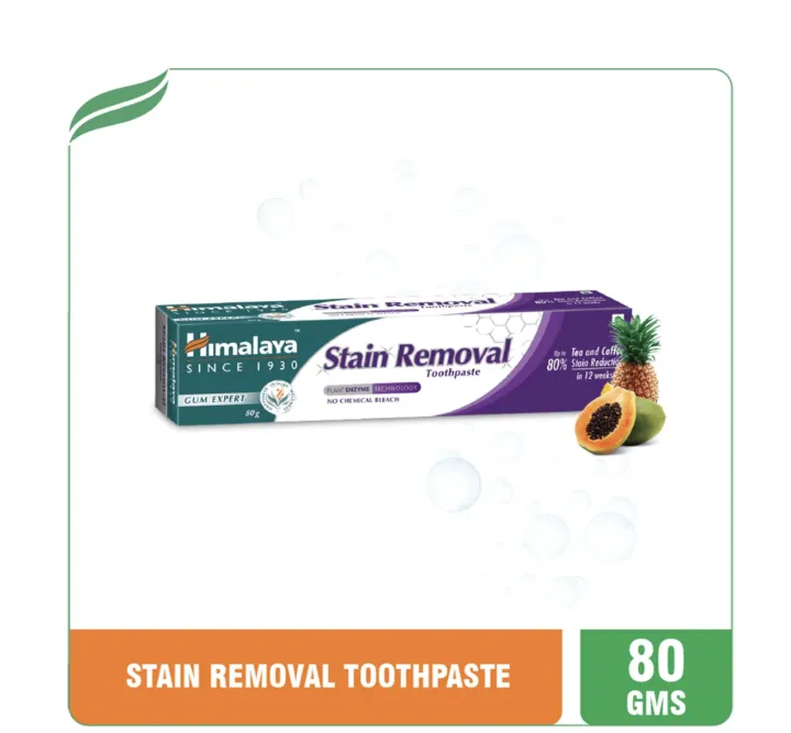 Himalaya Stain Removal Toothpaste 80 g. ยาสีฟันขจัดคราบชา กาแฟ Lazada