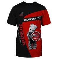 【Spot &amp;   New mens 3D digital printed T-shirt Car Honda logo casual fashion Harajuku high quali