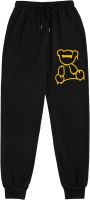 Cozyease Womens Bear Print Drawstring Waist Sweatpants Cartoon Jogger High Waist Long Length Jogger