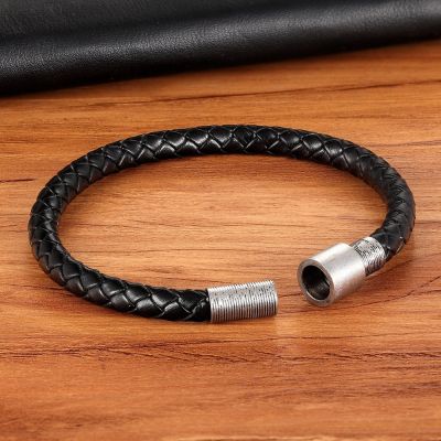 TYO Simple Design Stainless Steel Leather Bracelets For Men Fashion Wrap Braided Handmade Bangle Male Charm Jewelry Wholesale