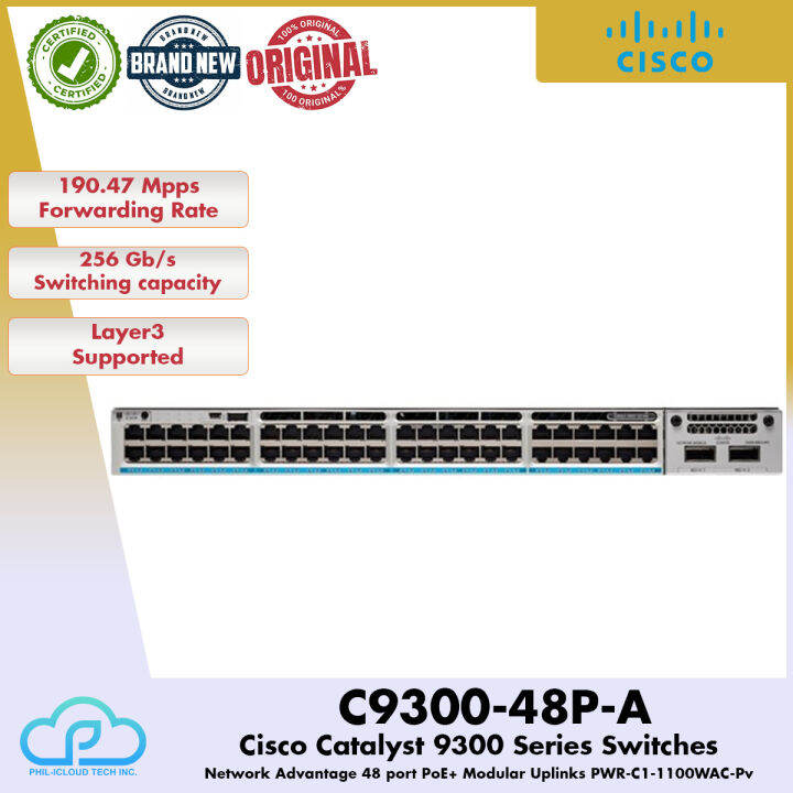 Cisco Catalyst 9300 Series Switch C930048PA Network Advantage 48 port
