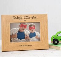 Personalized Wood Photo Frame Daddy and Me Picture Frame Custom Fathers Day Gift New Mom Gift Daddy Gift