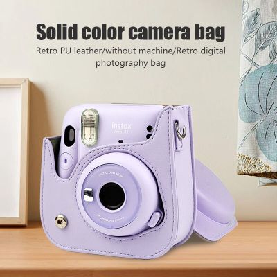 สำหรับ Instax Mini 11กระเป๋ากล้องหนัง PU อ่อนนุ่มปลอกซิลิโคนสำหรับ Fujifilm กระเป๋ากล้องฟิล์มพร้อม Tali Bahu