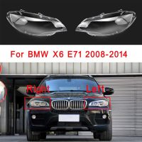 ฝาครอบไฟหน้ารถเลนส์แก้วไฟหน้ารถแบบใสโคมไฟรูปตัว S สำหรับ BMW X6 E71 2008-2014 E