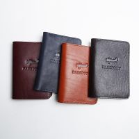 LANSPACE mens leather passport case handmade coin purses holders famous brand passport cover Card Holders