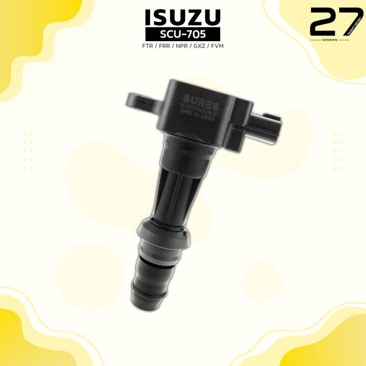 คอยล์จุดระเบิด-isuzu-ftr-frr-npr-gxz-fvm-6hf-ตรงรุ่น-sures-made-in-japan-scu-705-คอยล์หัวเทียน-คอยล์ไฟ-อีซูซุ-หกล้อ-สิบล้อ-รถบรรทุก-8-98089596-0