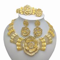 Kingdom Ma Fashion African Constume Beads Jewelry Set Nigeria Women Necklace Earrings Jewelry Sets Dubai Gold Color Jewelry Set