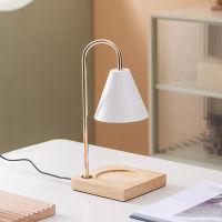 Electric Candle Warmer Lamp Romantic Wooden Base Table Lights for Home Bedside Bedroom Decor Indoor Lighting Fixture