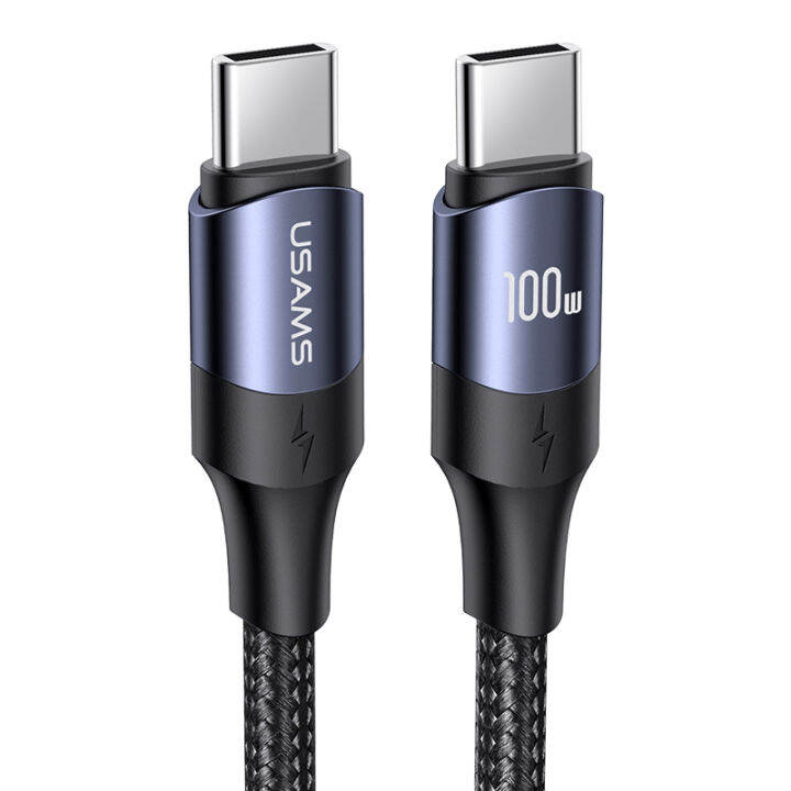 usams-pd-100w-fast-charging-data-cable-สำหรับ-air-pro-type-c-สายถักสำหรับ-hornor