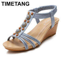 TIMETANG ลาดหนา Soled กับรองเท้าแตะสุภาพสตรีฤดูร้อนสไตล์ใหม่ในยุโรปและอเมริกาย้อนยุครองเท้าแตะแฟชั่นสบายๆป่าโรมัน ~