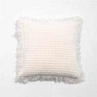 Nordic Style Solid Color Seat Cushion with Tassels Soft Butt Pads Tatami Mattress Sofa Window Mats Backrest Pillow Home Decor