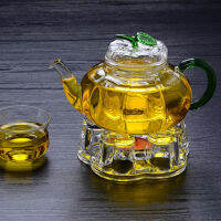 Clear Glass Heat-Resisting Heart Shape Teapot Warmer Heater Base Candle Holder