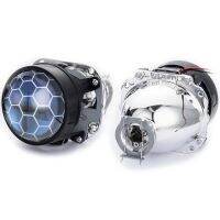 เครื่องฉายไฟ Led 8.0เลนส์ไฟหน้า2.5นิ้วเลนส์ไบซีนอน Rgb Devil Eyes H4 H1 H7ไฟรถยนต์อุปกรณ์ปรับแต่ง