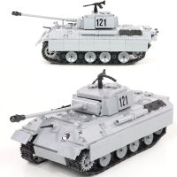 Military Panther Tank 121 German Medium Tank Soldier Model Building Kit Stacking Blocks WW2 Bricks Army Kids Children Toys Gifts