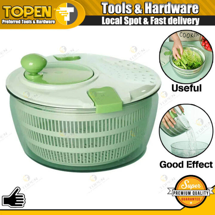 TOPEN Kitchen Salad Spinner Large 4L Capacity Manual Lettuce Spinner