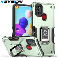 KEYSION เคสเกราะกันกระแทกสำหรับ Samsung A21S,ซิลิโคนนิ่ม + ขาตั้งแหวนโลหะสำหรับโทรศัพท์ Galaxy M31