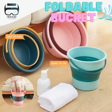 5L/10L/17L Collapsible Foldable Pail Bucket Portable Handle Folding Bucket  Cleaning Camping Picnic