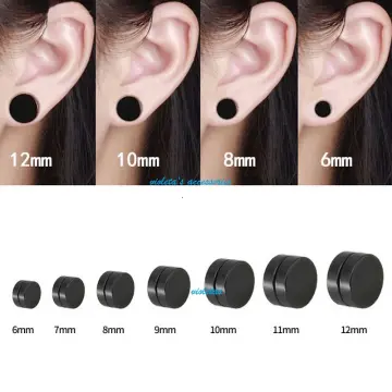 Fashion 6 Pcs Magnetic Earrings Black Gold Silver Titanium Steel Mens Women  Trendy Round Clip Ear Stud For Men Magnetic Magic Unisex | Jumia Nigeria