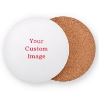 Custom Round Shape Wooden Coasters Diameter 10cm Cork Coasters Suitable For All Cups Heat Resistant Non-slip Durable Mats