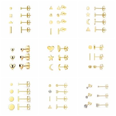 BOAKO 2021 Trend Pendientes Plata 925 Sterling Silver Stud Earring For Women 1 Set Zircon Piercing Star Earings Jewelry Gifts CZ