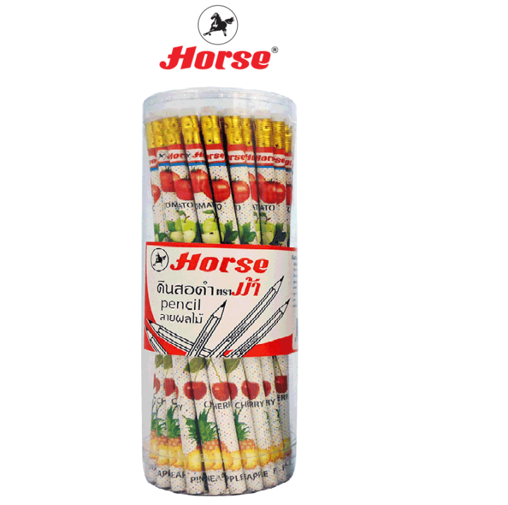 horse-ตราม้า-ดินสอดำ-hb-ตราม้า-ลายผลไม้-1x50-แพ็ค