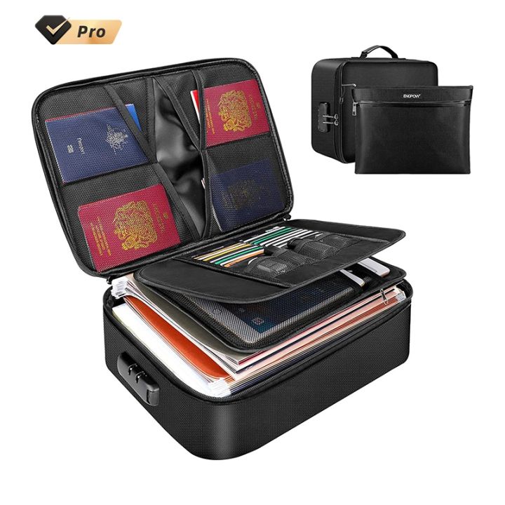 2-in-1-set-safety-fire-resistant-material-zipper-storage-bag-fireproof-cash-passport-legal-documents-storage-money-file-bags