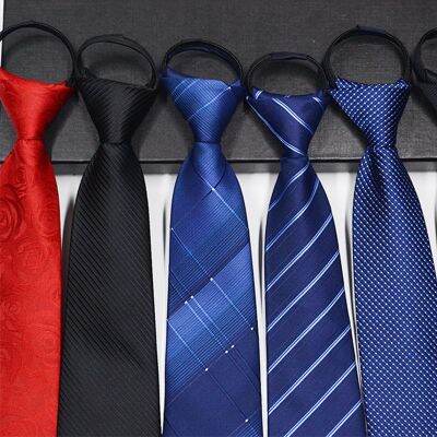 เนคไท เนคไทสำเร็จรูป ไม่ต้องผูก แบบซิป Men Zipper Tie Lazy Ties Fashion 8cm Business Necktie For Man