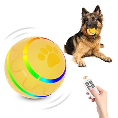 ATUBAN Remote Control Dog Balls Peppy Pet Ball for Dogs  Aggressive Chewers Toy Automatic Interactive Rolling&amp;Shaking Pet Gifts Toys
