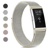 สายนาฬิกาโลหะเข้ากันได้กับค่าใช้จ่าย Fitbit 2วงดนตรีสำหรับผู้หญิงผู้ชายสายรัดข้อมือระบายอากาศได้ตาข่ายสแตนเลสพร้อมตะขอแม่เหล็กปรับได้สำหรับ Fitbit Charge 2วง