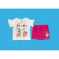 ✅ [2-3Y] Peppa Pig T-Shirt And Shorts Set ชุดเสื้อ และกางเกงขาสั้น เป๊ปป้า พิก ลายปัก