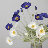 【cw】4 Headsnch Artificial Flower Bouquet Home Decor Artificial Poppy Fake Flowers DIY Handmade Crafts Wedding Decoration Flowers ！