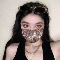 Douyin Live Mask Half-Face Female Sexy Veil Nightclub Rhinestone Dance Decoration Props Mood Mask 【OCT】