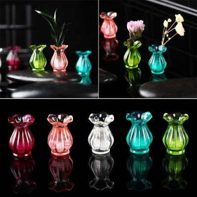 【cw】 5 Colors 1:12 Colorful Pot Dollhouse Miniatures Vase Decora Ornament ！