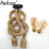 R Rope Pendant Light AC90-260V Vintage E27 LED Light Bulb Pendant Lamp Industrial Lamp Loft Home For Decor HangLamp