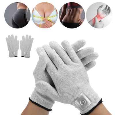 ♕ 2 Pairs Electrode Gloves Electrotherapy Massager Wear-Resistant Gloves for TENS Machine Conductive Pain Relief Massage Body Care
