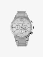 Emporio Armani นาฬิกาข้อมือผู้ชาย Sportivo Chronograph White Dial Silver รุ่น AR2458