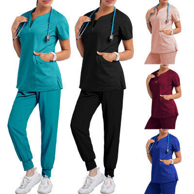 Wholesale Women Wear Scrub Suits Doctor Uniform Surgical Spandex Quick-Dry Uniform Nurse Accessories