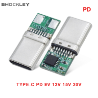 Shockley USB-C โมดูลแรงดันไฟฟ้า PD QC ทริกเกอร์9V 12V 15V 20V DC ปรับได้5A ชนิด C ตัวผู้อินพุท