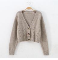 Autumn Winter Short High Waist Solid Color Sweater Women Single-breasted Knit Cardigan Small Sweter Women Jacket New Top Femme